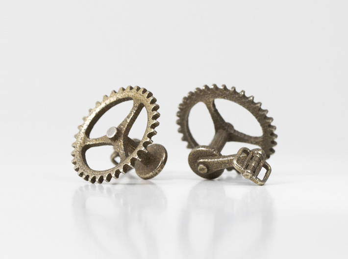 OG Bicycle Chainring Cufflinks 3d printed Bicycle Chainring Cufflinks - Stainless Steel