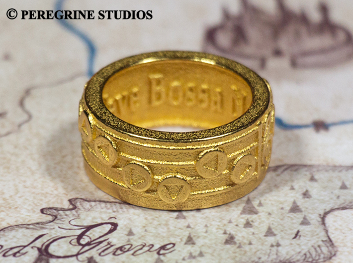 Ring - New Wave Bossa Nova (Size 9) 3d printed Gold Plated Glossy