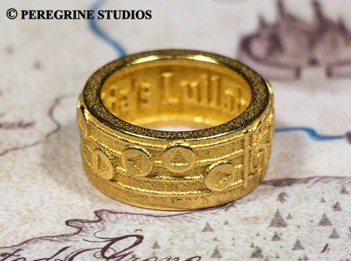 Ring - Zelda's Lullaby (Size 11) 3d printed Gold Plated Glossy