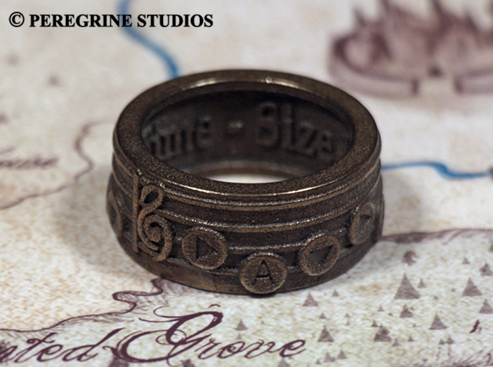 Ring - Song of Time (Size 7) 3d printed Antique Bronze Glossy
