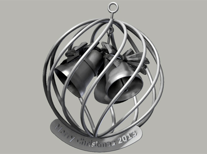 4&quot; Christmas globe 2013 bells 3d printed