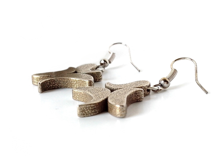 &quot;21&quot; earrings 3d printed Stainless Steel