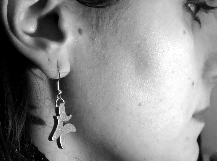 "21" earrings 3d printed Stainless Steel