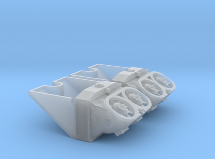 1/25 Tiger I Radiators, Fans and Ducts 3d printed Rendering of assembled models.