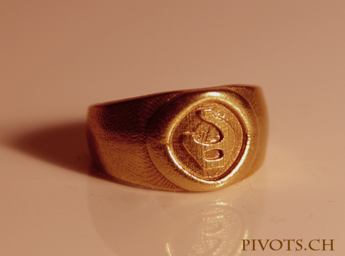 4 Elements - Fire Ring (Size 6 / 16.5mm) 3d printed Raw Brass