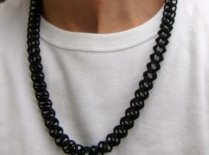 Cubichain necklace 12 3d printed Black Strong &amp; Flexi