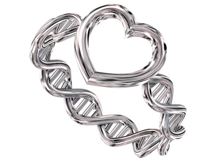 DNA Heart Ring 3d printed Computer Generated Image