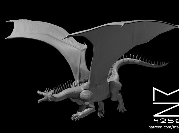 Adult Topaz Dragon Flying 3d printed