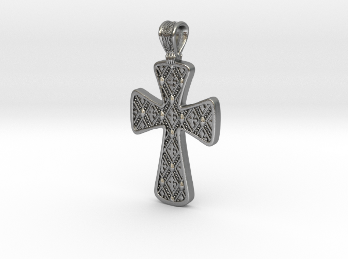 Ornate Cross Pendant - Medium 3d printed 