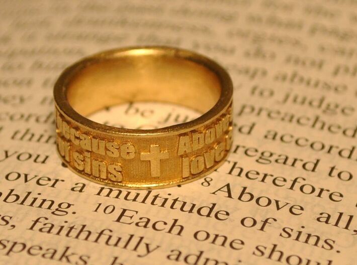 Bible Verse Ring Size 7 3d printed Size 7.5 shown