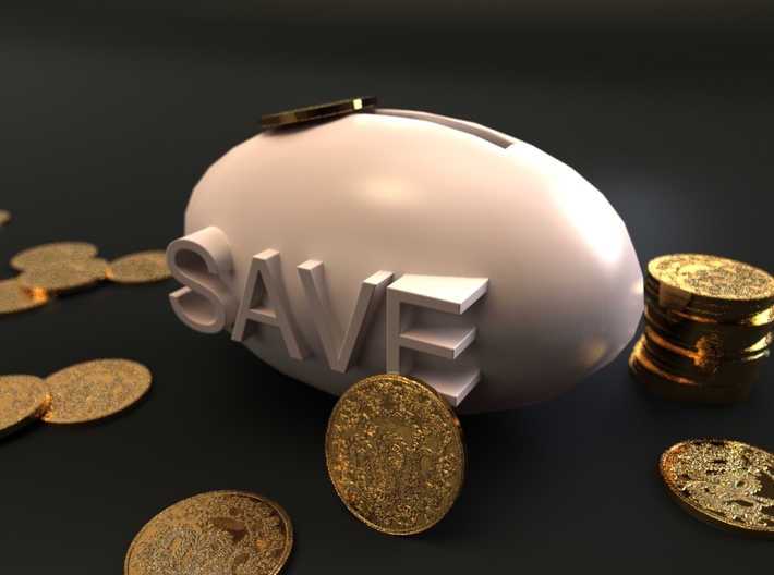 save money, break piggy bank 3d printed