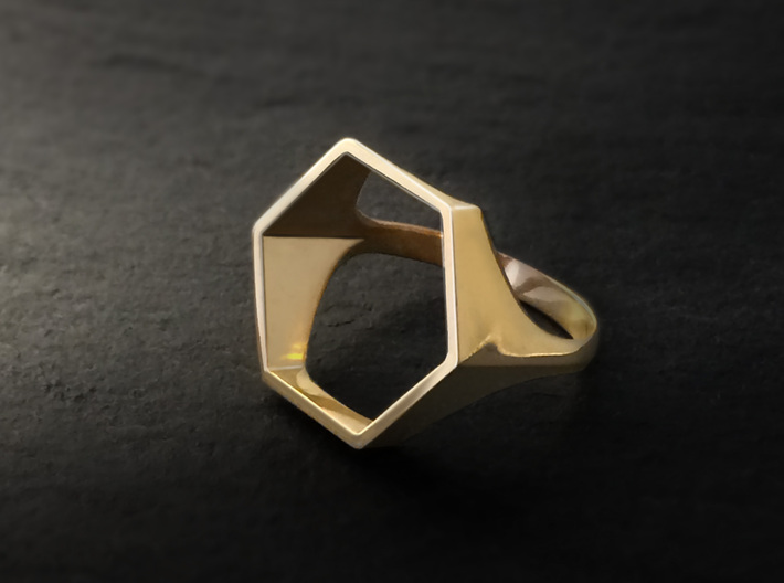 Hexagon Ring - Sz8 3d printed