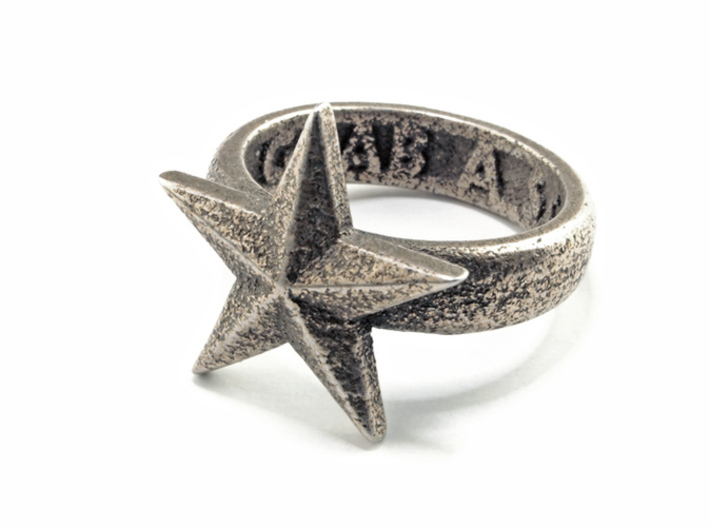 Star Ring (US Size 12) 3d printed Stainless Steel