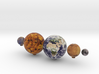 Mercury, Venus, Earth, Moon & Mars to scale v.1(M) 3d printed 